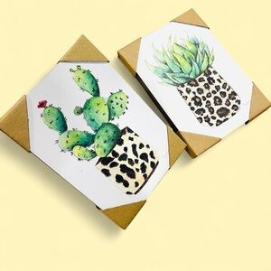 Cactus Art Prints with Leopard Pots